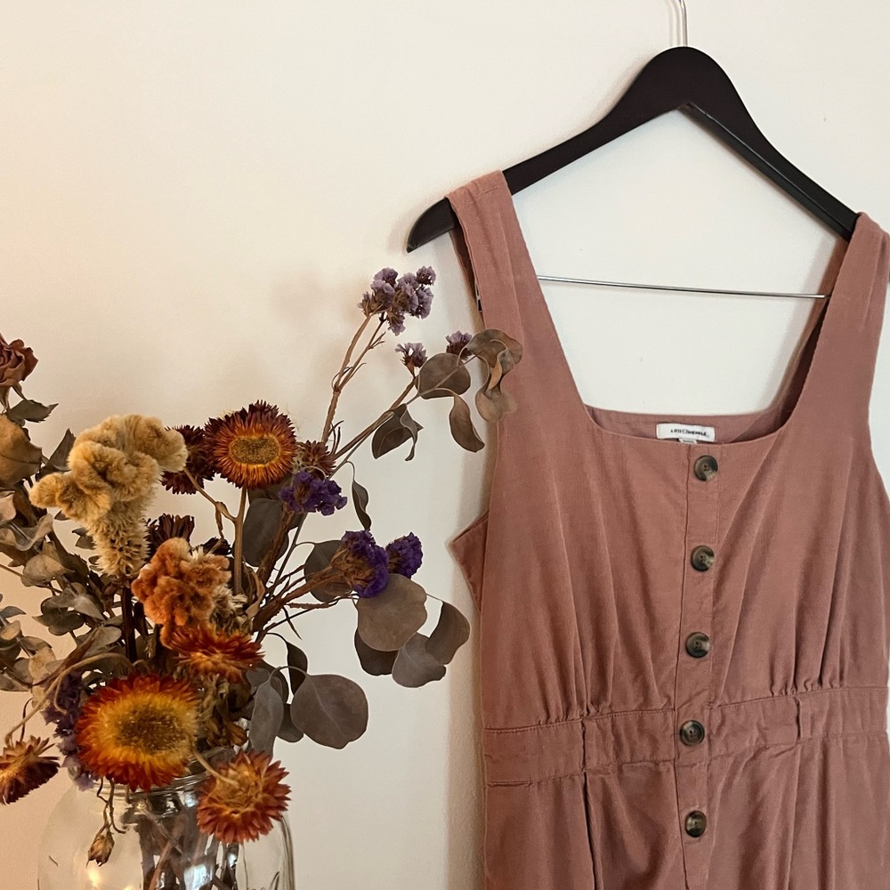 Blush Pink American Eagle Outfitters Corduroy Overall Jumper